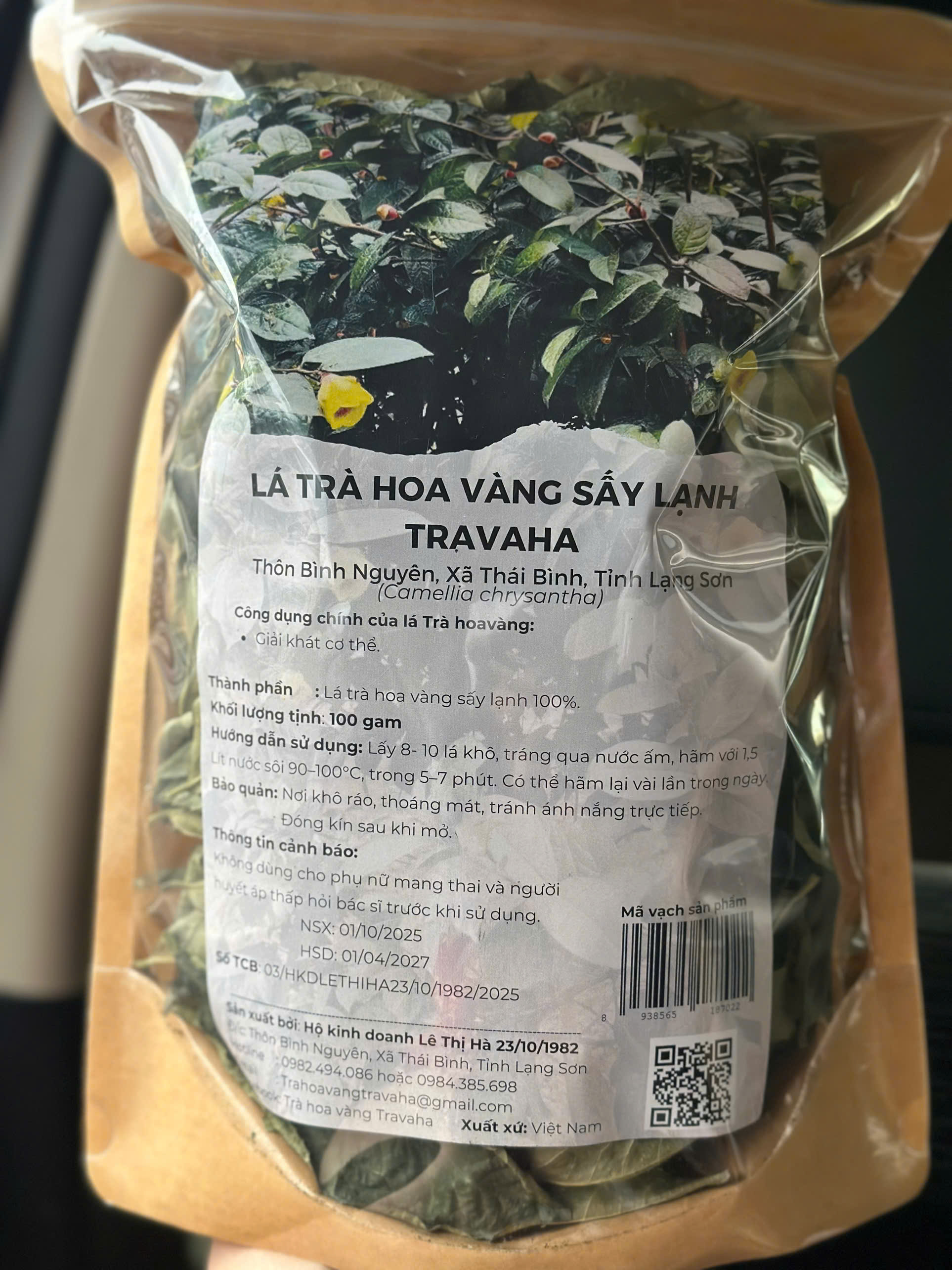 Trà lá trà hòa vàng sấy lạnh TRAVAHA